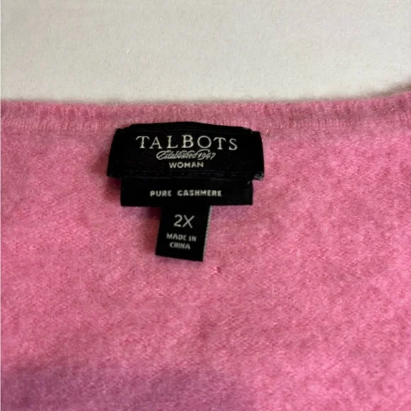 Talbots pure cashmere‎ vneck sweater. Size 2X. Shrunk Cropped. Soft - Picture 5 of 6